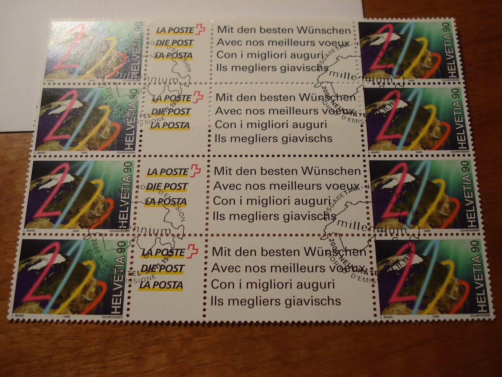 Tous les timbres: Millenniums-Marke 1999, Bogenteil + FDC – D'occasion à Niederwil AG par morostahu