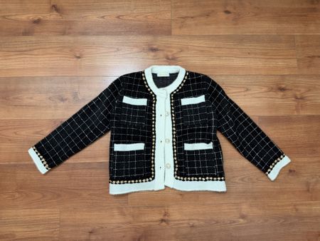 Monique Tweed Cardigan Jacket Gold Detail XS/S