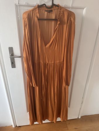 Maje Kleid Herbst/Winter Gr.1 (S) Orange Viskose-Mix Midikle