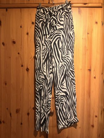 Wide Leg Hose Damen Zebra-Muster