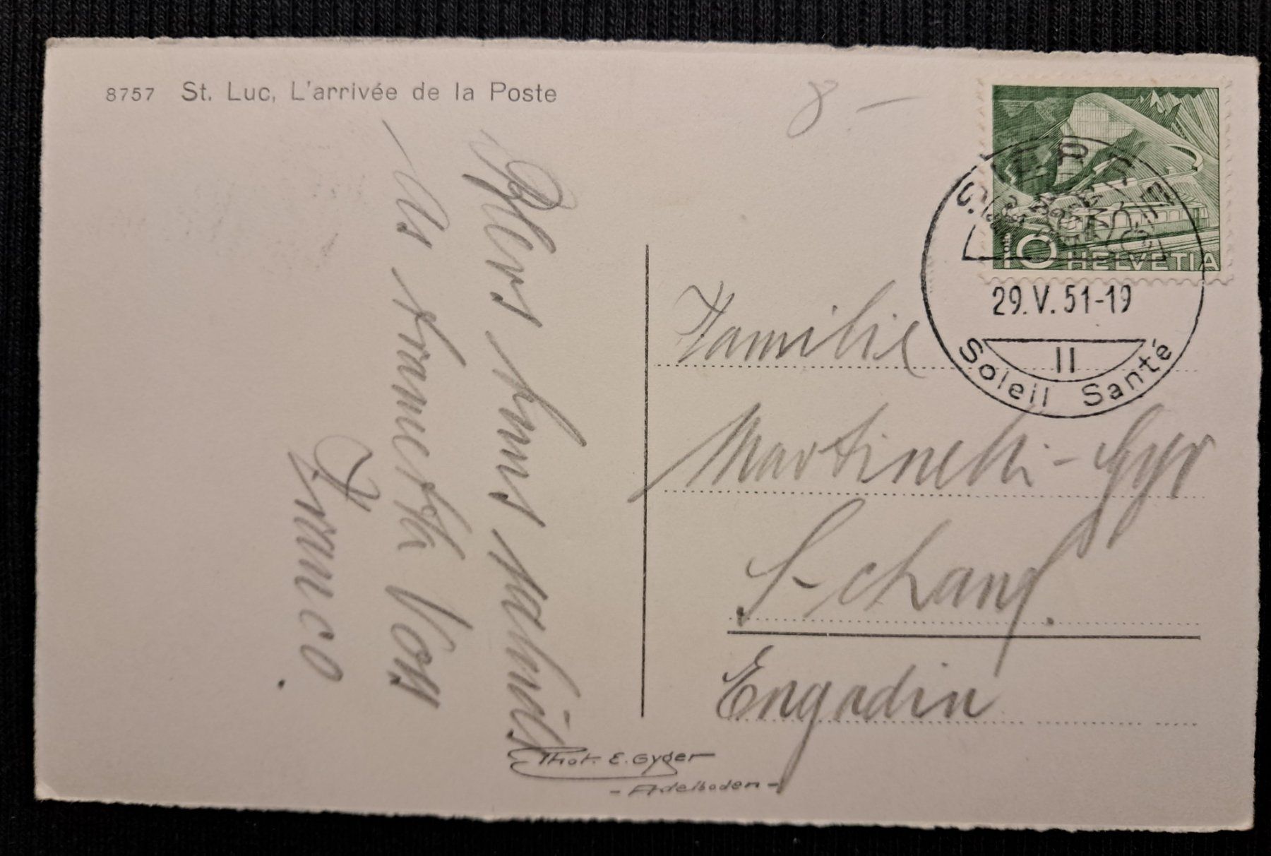 Cartoline postali: ST. LUC 1951 - SAURER POSTAUTO - OLDTIMER - ANIMIERT – Usato da Ponto Valentino venduto da giorgia06 2