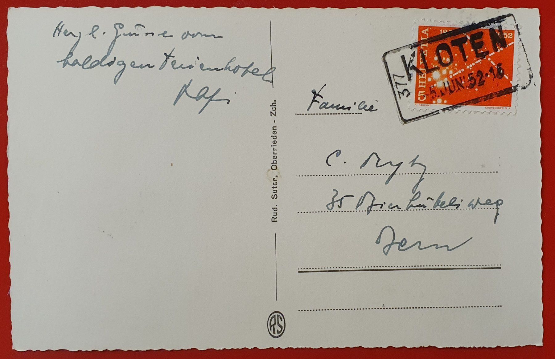 Cartoline postali: Kloten 1952 Kaserne, mit Bahnpoststempel – Usato da Kreuzlingen venduto da Rschweiz1 1
