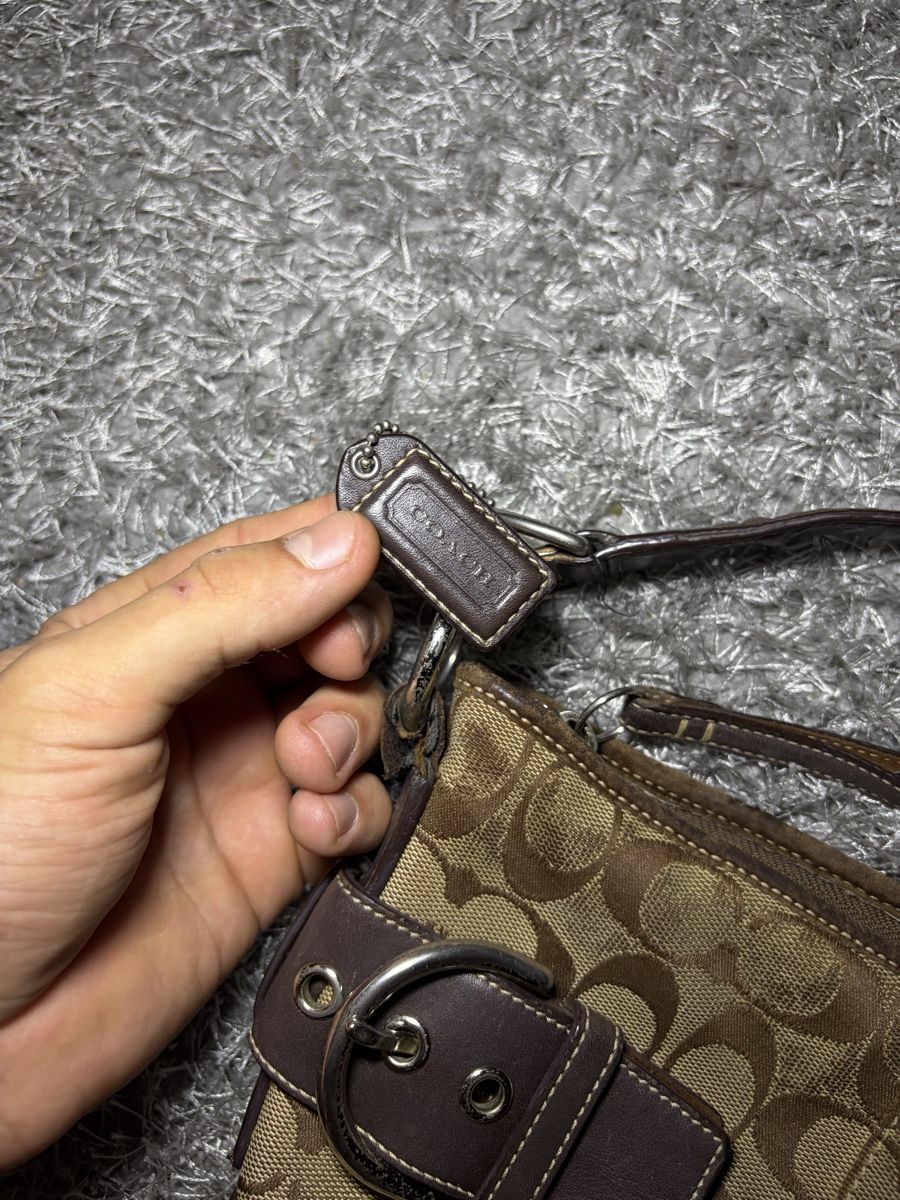 Coach Borse: Coach Schultertasche braun Logo Muster – Usato da Brislach venduto da edu_t6pq 3