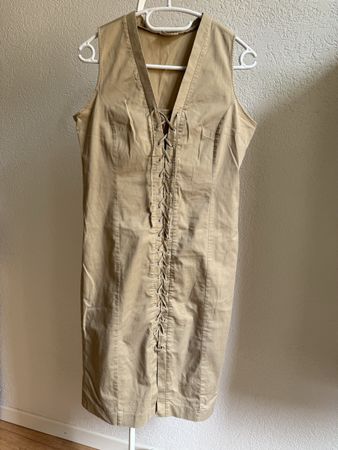 Robe d’été vintage beige laçage Flash Jeans, t.38/M
