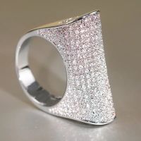 Elegante Damenring Gr.59.50/18.9 mit Zirkonia Steinen
