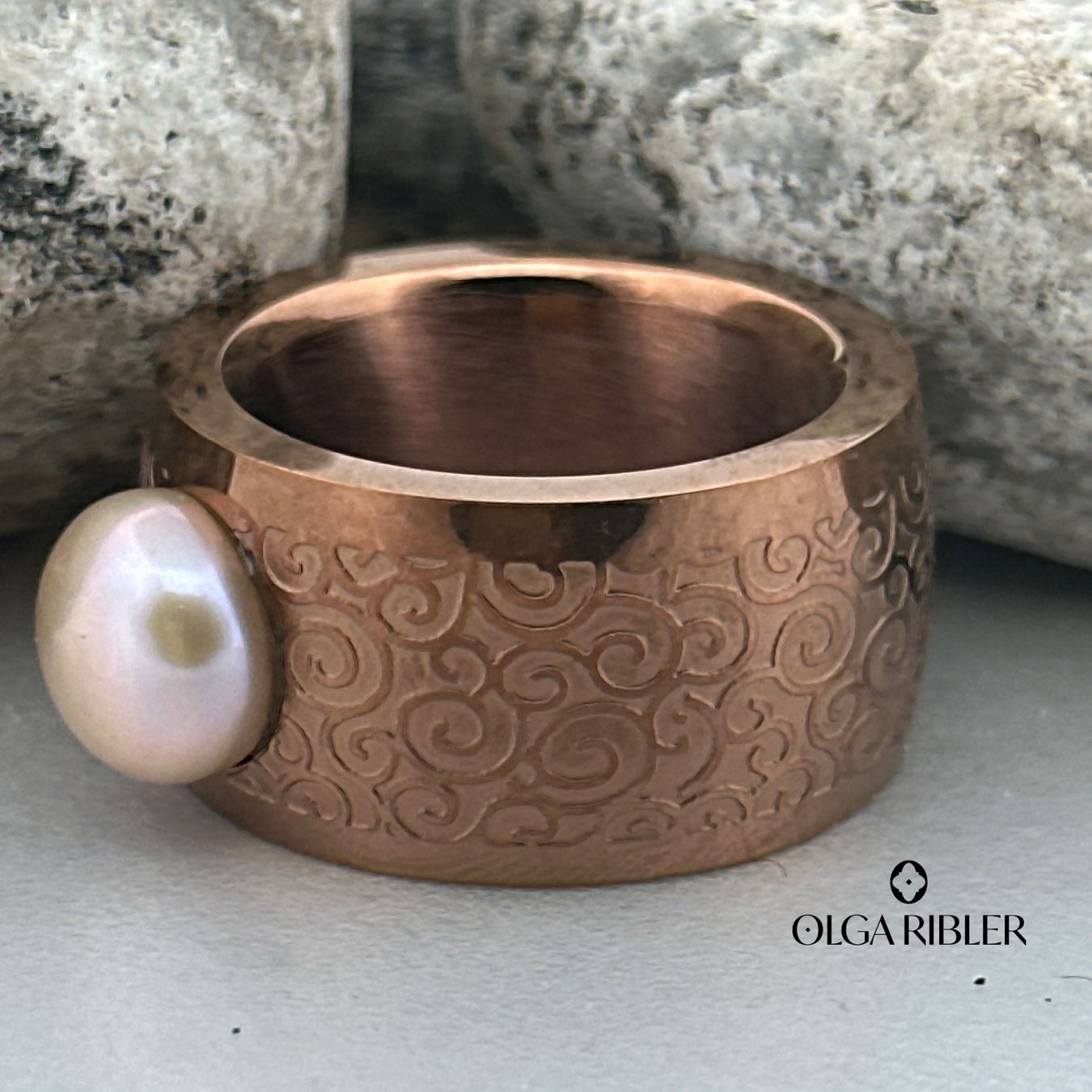 Olga Ribler Ringe: Edelstahring mit Süsswasserperle, Gr. 60 – Neu (gemäss Beschreibung) aus Luzern von MonikaS03 4