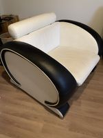 Designer Lounge Sessel Kunstleder, Schwarz-Weiss Top Zustand