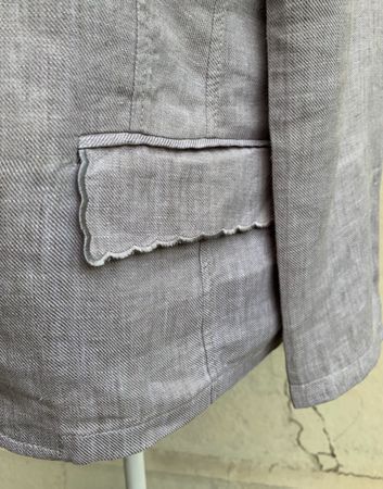 Superbe petit blaser fin FRANK WALDER beige gris t.M