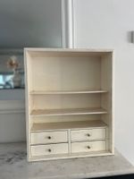 Wandregal Holz weiss mit vier Schubladen gebraucht