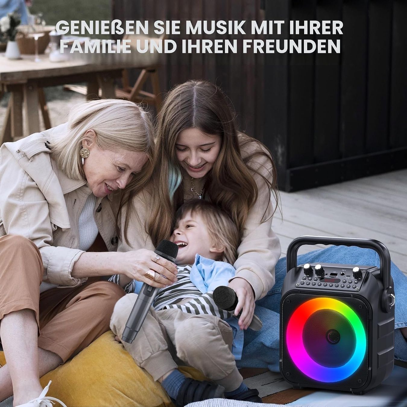 Casse acustiche: Karaoke Anlage 2 Mikrofone Bluetooth Lichteffekte PA – Nuovo e nell'imballaggio originale da Schaffhausen venduto da lou_w76n 7