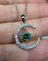 Collier argent avec diamant de moissanite de 1 ct certifié