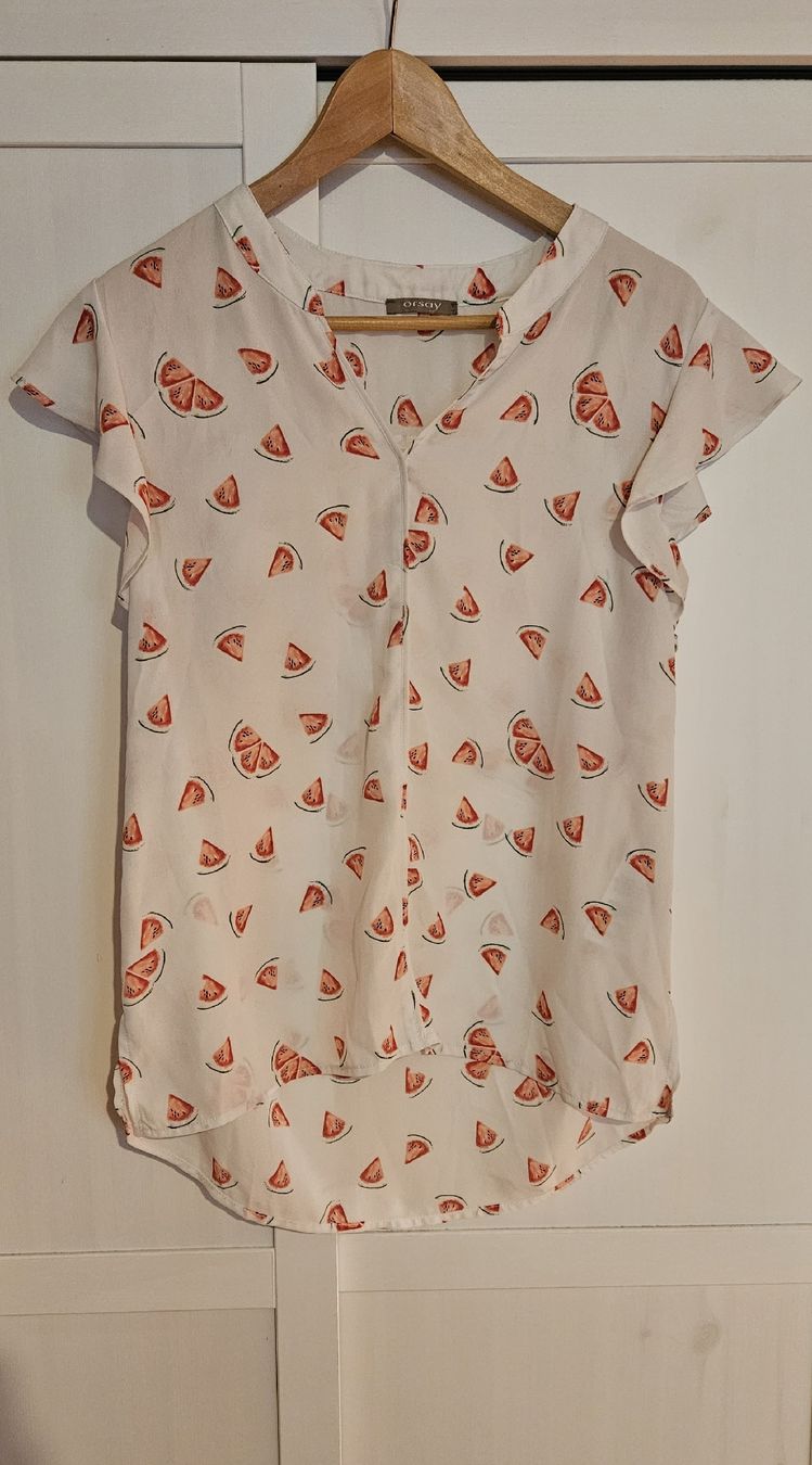 Orsay Camicette: Kurzarm Bluse mit Melonen Motiv – Usato da Hüttlingen venduto da Thurgi85