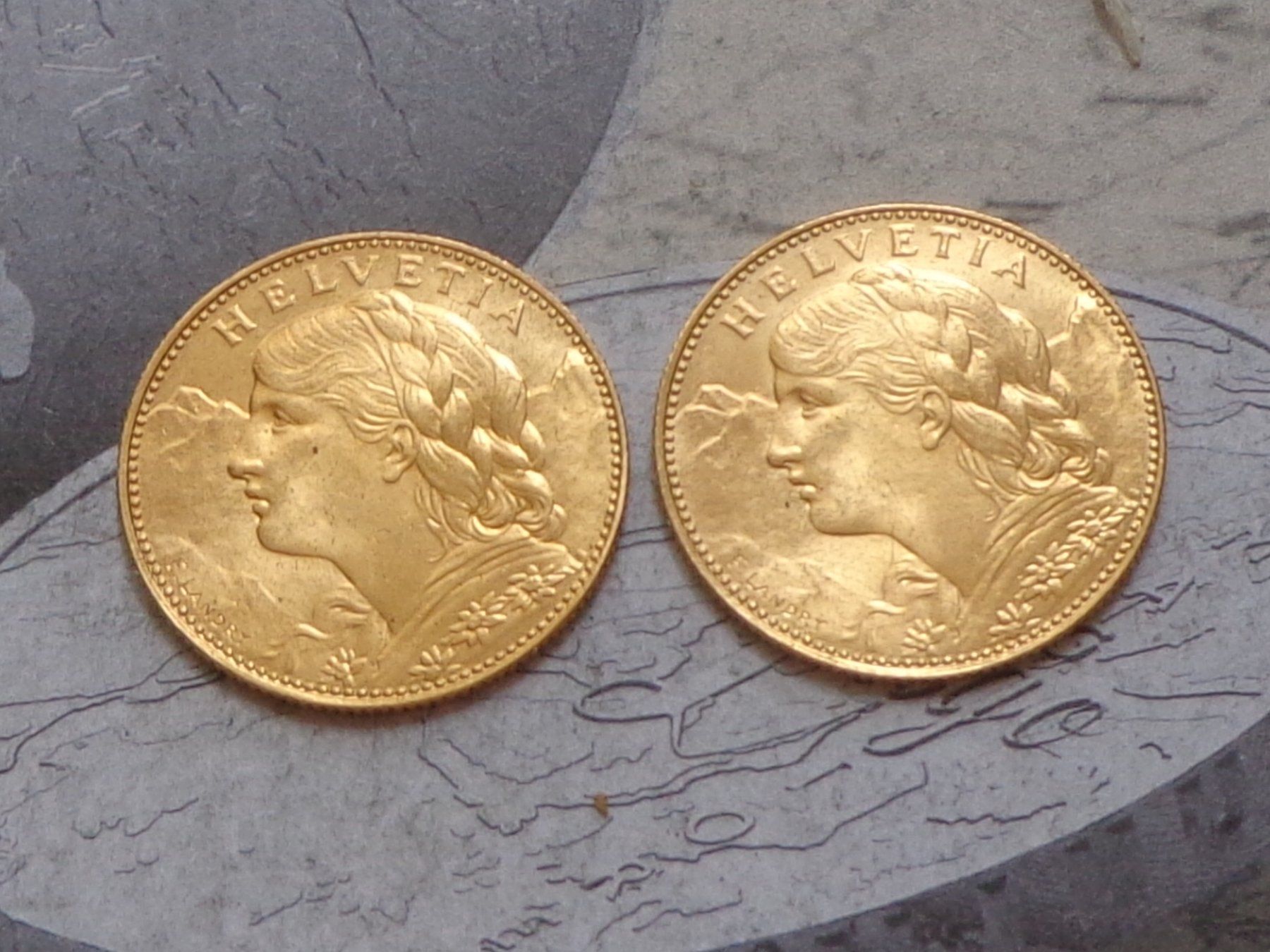 Tutti le monete: Vreneli 2 x 10 Fr. 1912 B - TOP Qualité – Usato da Pully venduto da UCA01 1