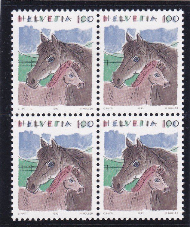 Tutti i francobolli: Postfrisch 4er Block Tiere 1990-1995 – Nuovo (secondo la descrizione) da Schliern b. Köniz venduto da joni20 4