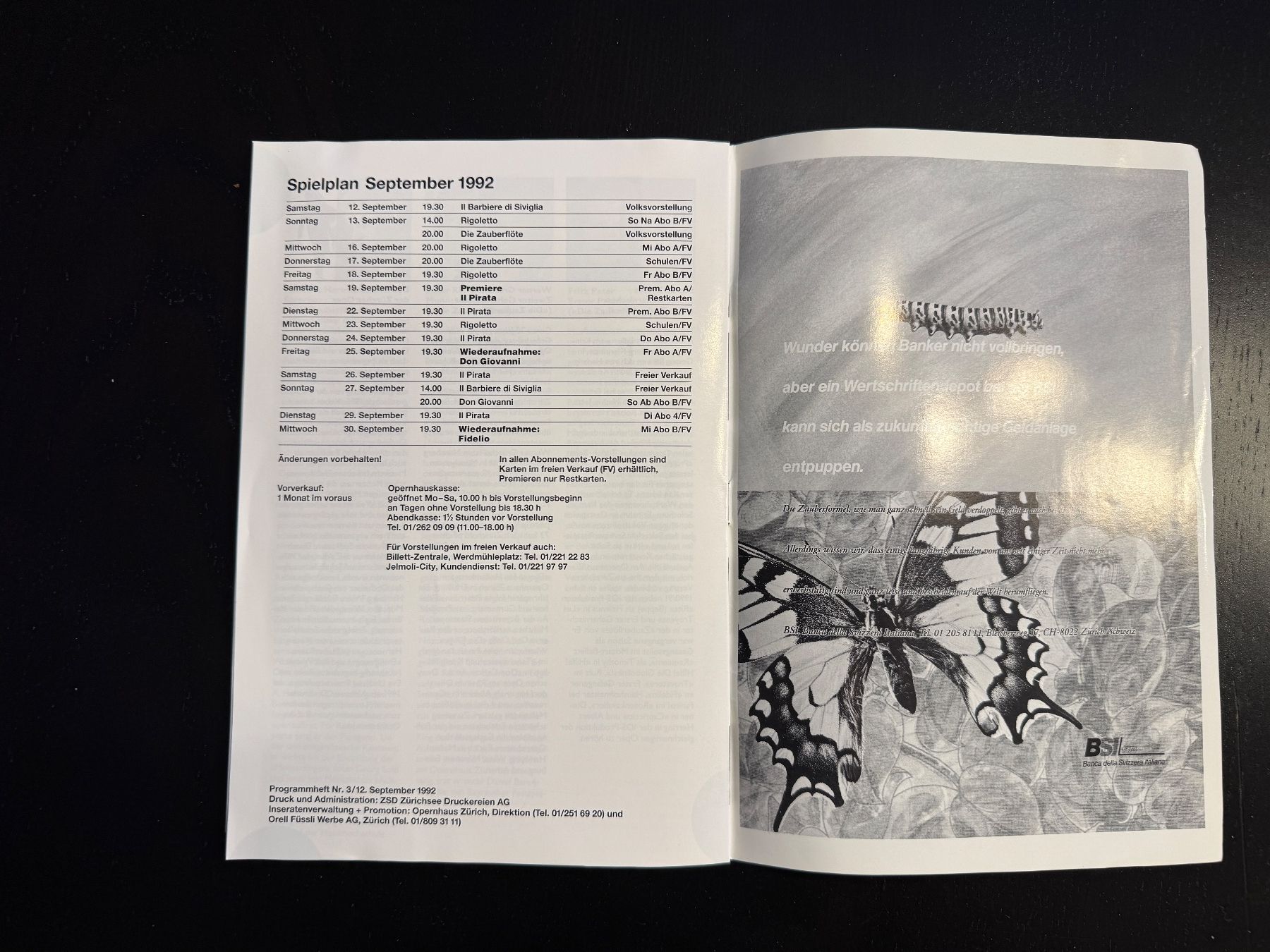 Documenti: Rigoletto Opernhaus Zürich Programmheft 1992 – Usato da Erstfeld venduto da Uhu1980 7