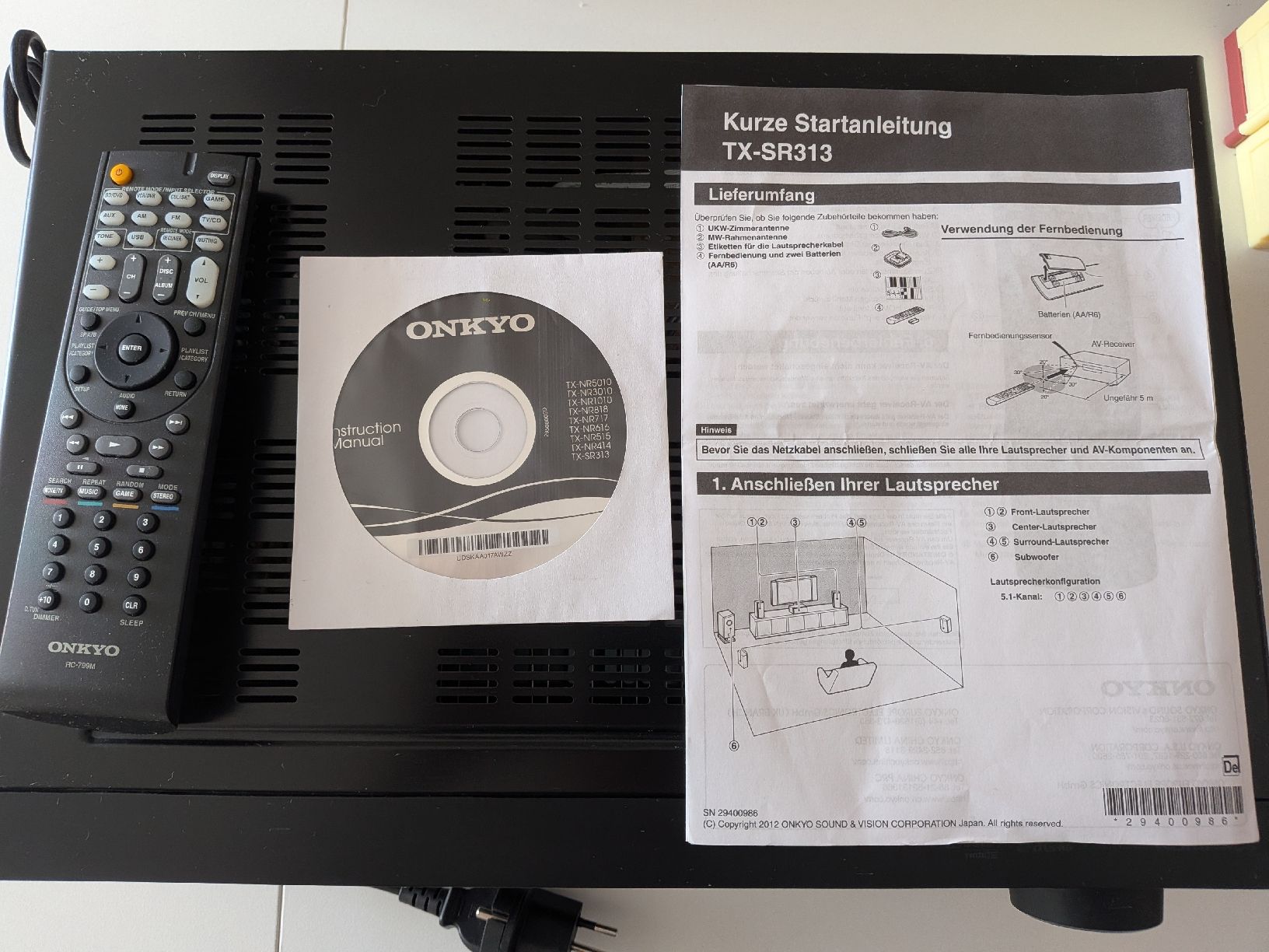 Onkyo Ricevitori: Receiver Onkyo TX-SR313 NEU – Nuovo (secondo la descrizione) da Rothenburg venduto da hackejoni 1