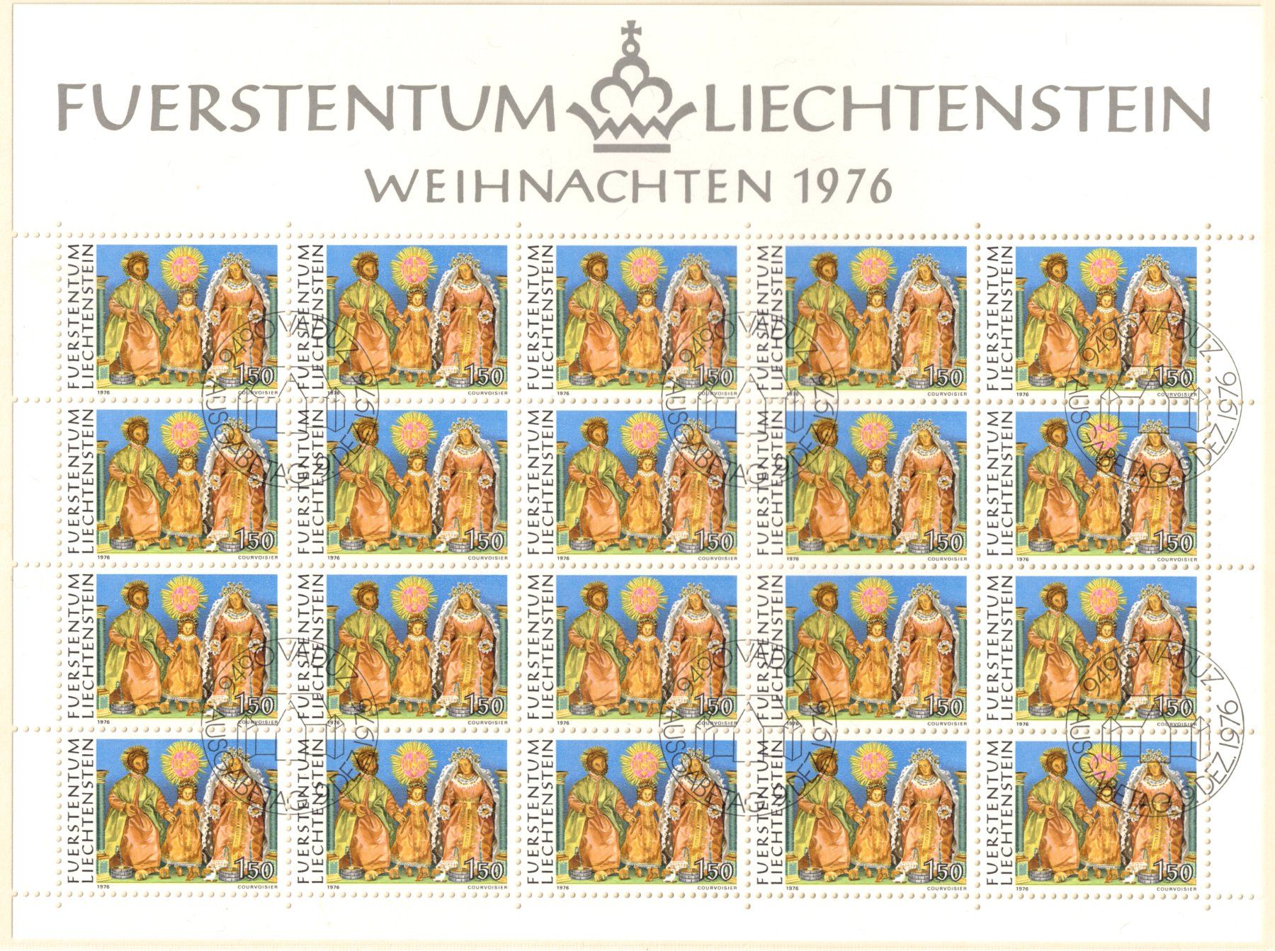 Tutti i francobolli: Kleinbogen Weihnachten  1976      gestempelt Ersttag – Usato da Mellingen venduto da Ginger