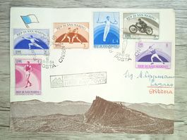 TR80 Enveloppe + Timbre San Marino 1954