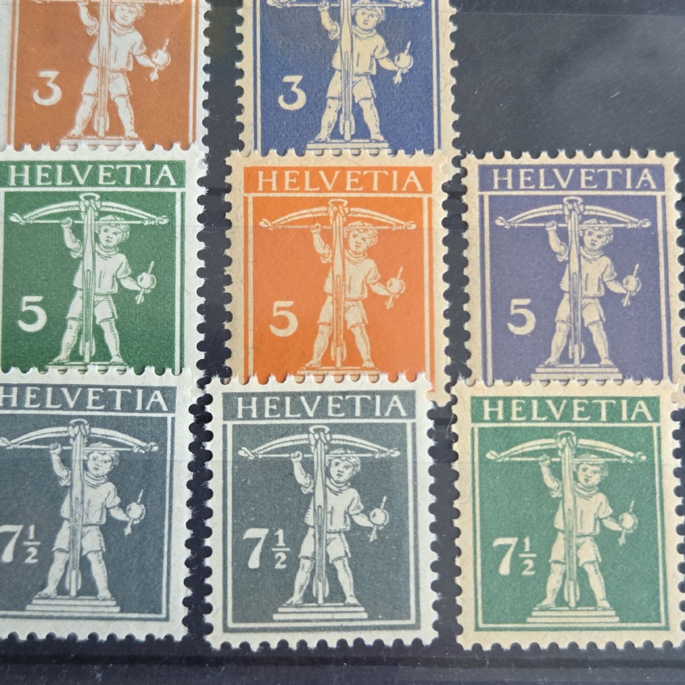 Tutti i francobolli: Briefmarken Postfrisch..Satz Tellknabe 1909-1933 – Usato da Stans venduto da Ducati16 3