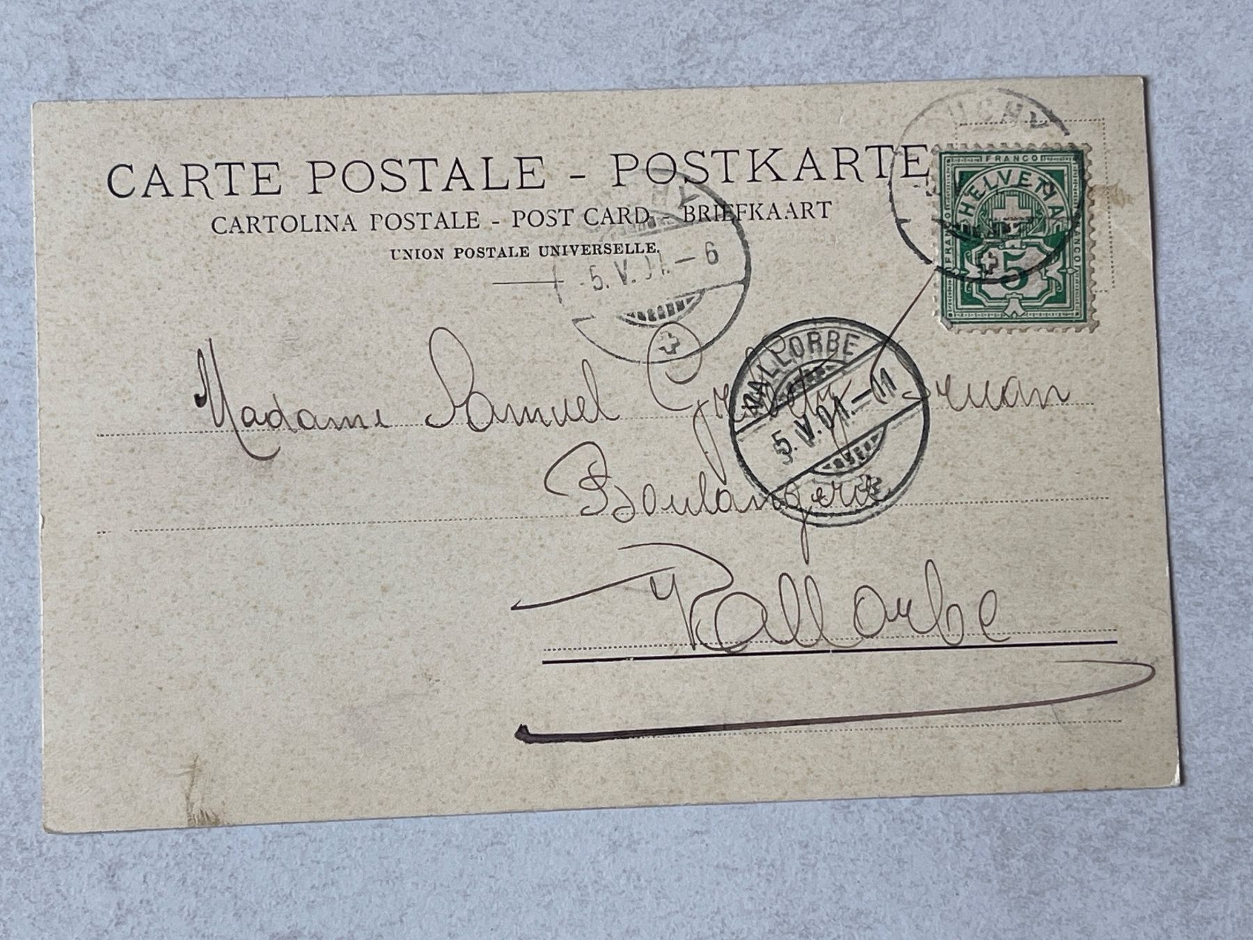 Cartoline postali: Alte Ansichtskarte Lausanne, Berge, gestempelt 1906 – Usato da Strengelbach venduto da Aschatan5 1