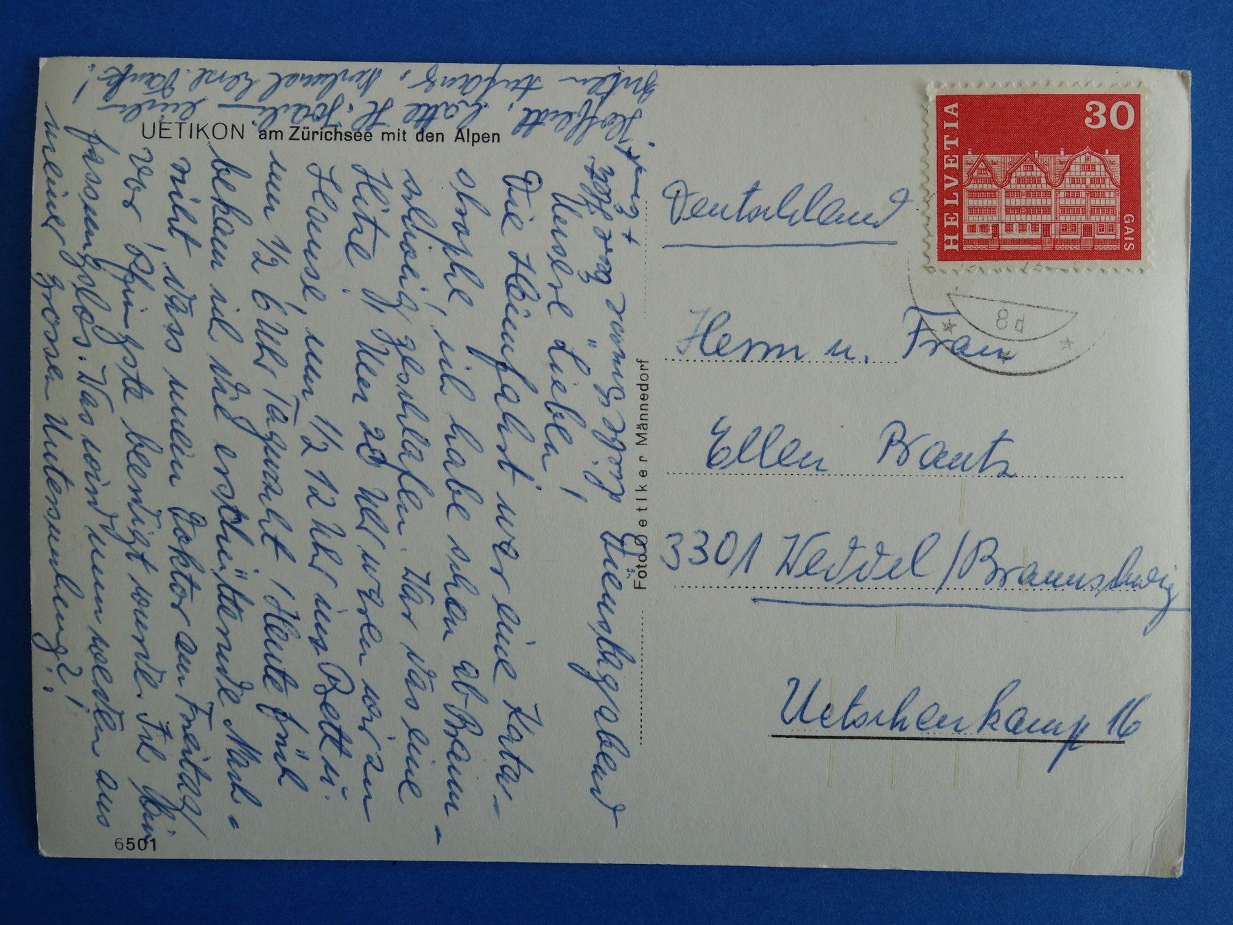 Cartes postales: UETIKON - mit den Alpen - ca. 1960 – D'occasion à Ibach par Ibanto 2
