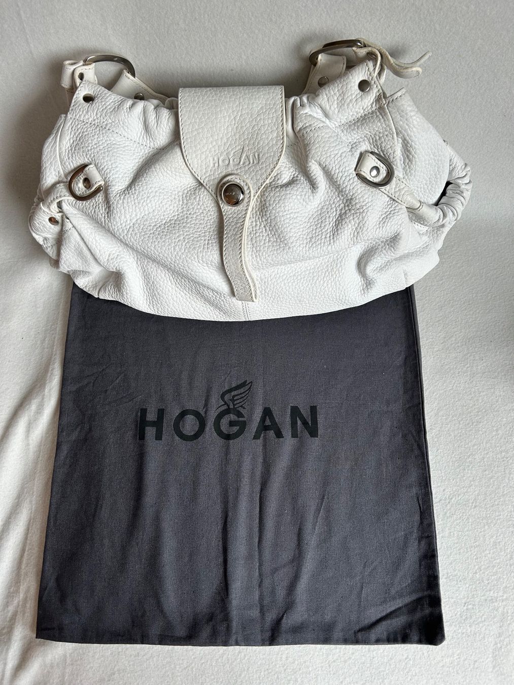 Hogan Borse da donna: Hogan weisse Leder Handtasche – Usato da Kilchberg ZH venduto da Shiraz3 4
