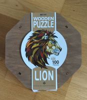 Holzpuzzle Löwenkopf 100 Teile bunt