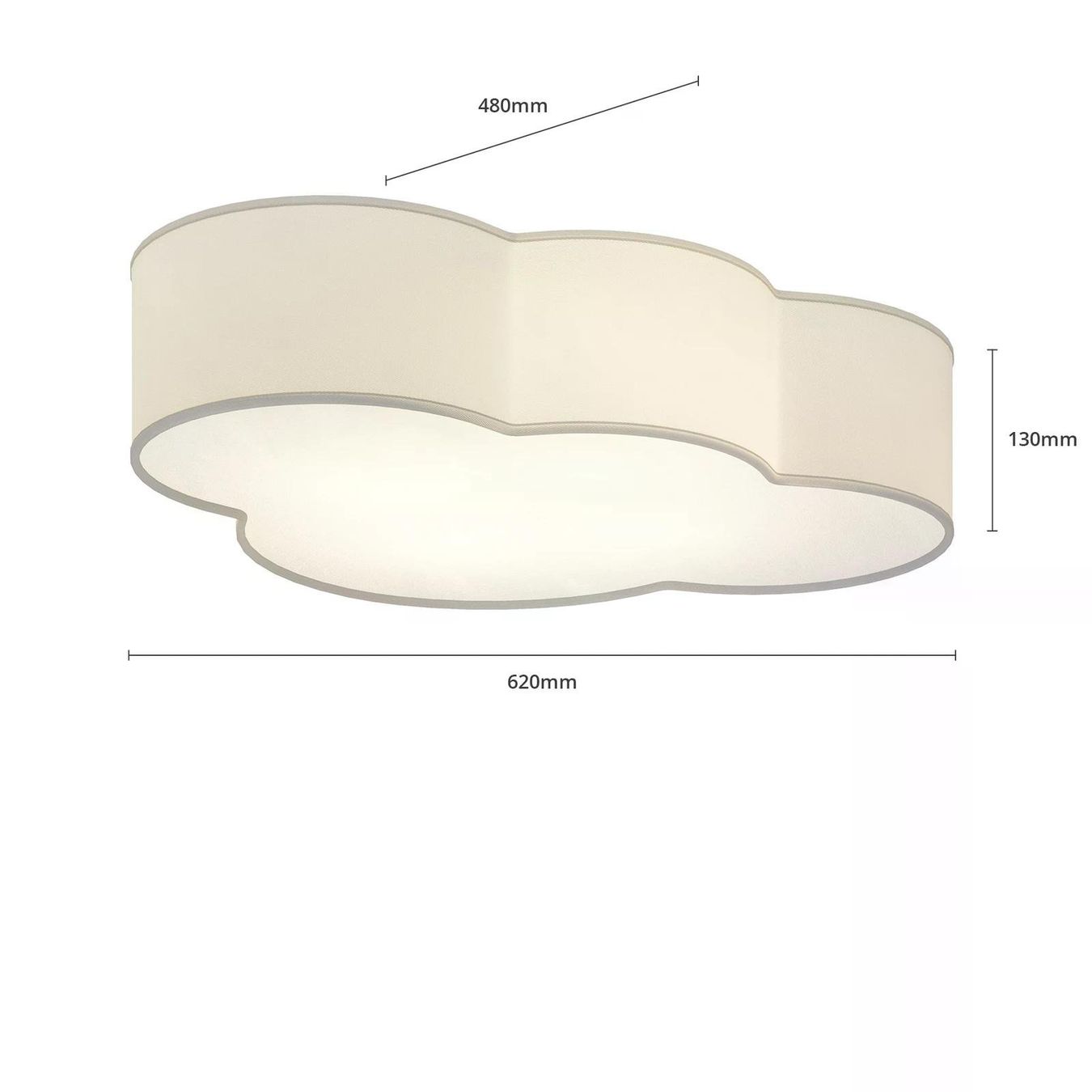 Lustres & lampes de plafonds: Deckenleuchte Cloud, weiss, 63 cm lang, Textil, Wolke, E27 – D'occasion à Allenwinden par Zuger89 2