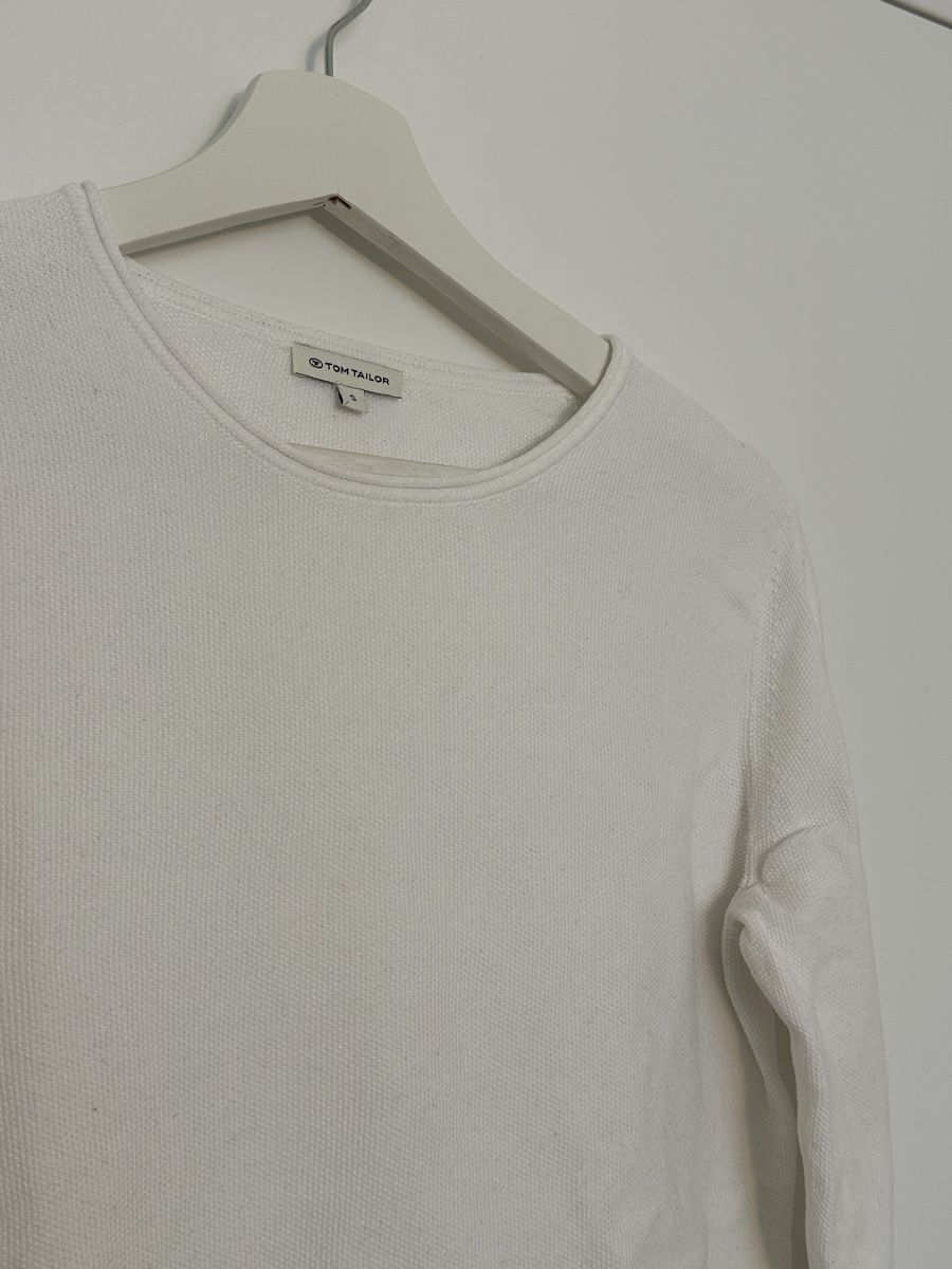 Tom Tailor Pullover & Sweatshirts: Langarmpullover TOM TAILOR weiss Groesse S guter Zustand – Gebraucht aus Luzern von linnblake 1