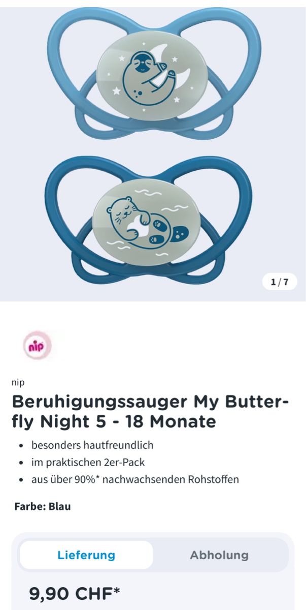 Succhiotti & catenelle porta ciuccio: nip Beruhigungssauger – Nuovo e nell'imballaggio originale da Uitikon Waldegg venduto da MGC 1