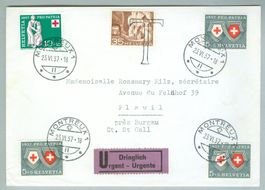 1957 Schweiz Bedarfspost