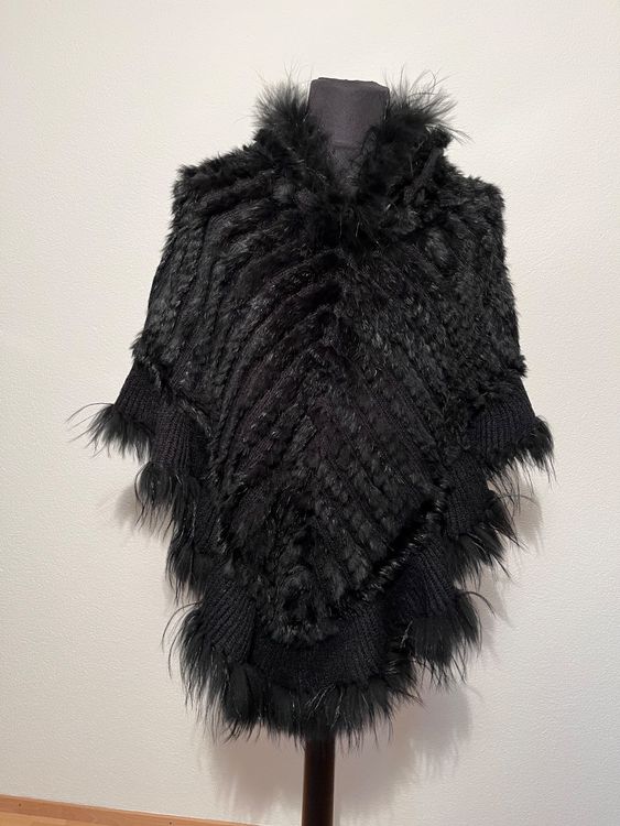 DTLDYG Pelz Poncho Aus Kaninchenfell - Weicher Umhang Cape