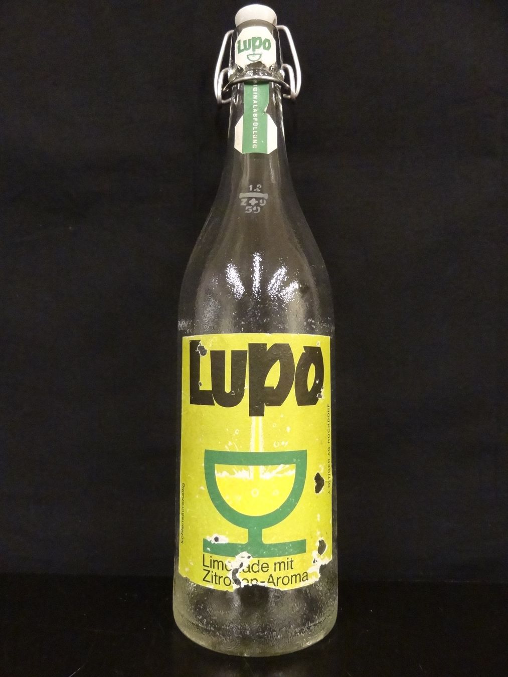 Bicchieri, Caraffe & Bottiglie: alte Flasche LUPO LIMONADE 1959 – Usato da Kerzers venduto da Flaschenposten