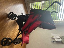 Kinderwagen rot schwarz gebraucht guter Zustand