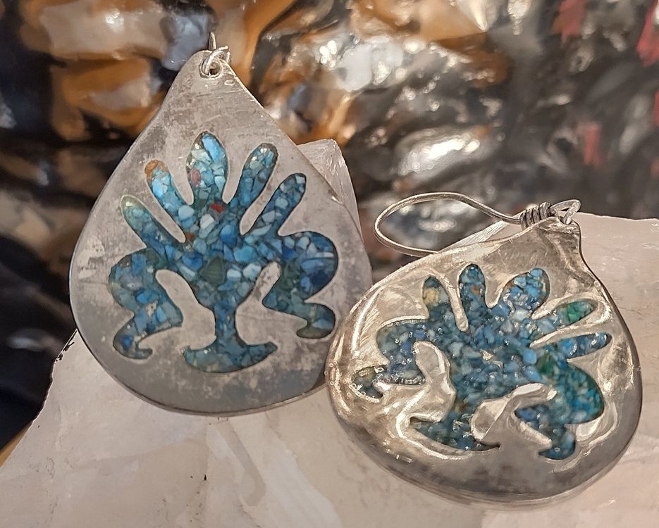 OHRRINGE PERLMUTT INLAY 900 925 SILBER Kaufen auf Ricardo