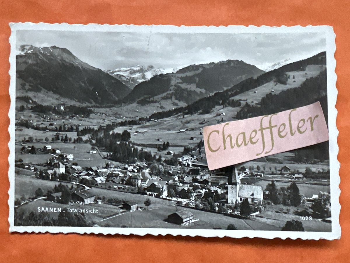 Ansichtskarten: 1954  Saanen Totalansicht – Gebraucht aus Zürich von Chaeffeler