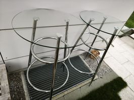 Stehtische Glas Chrom 2er Set