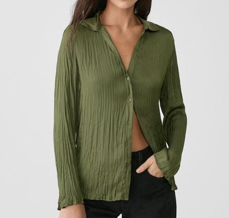 Stradivarius PLEATED - Chemisier - green