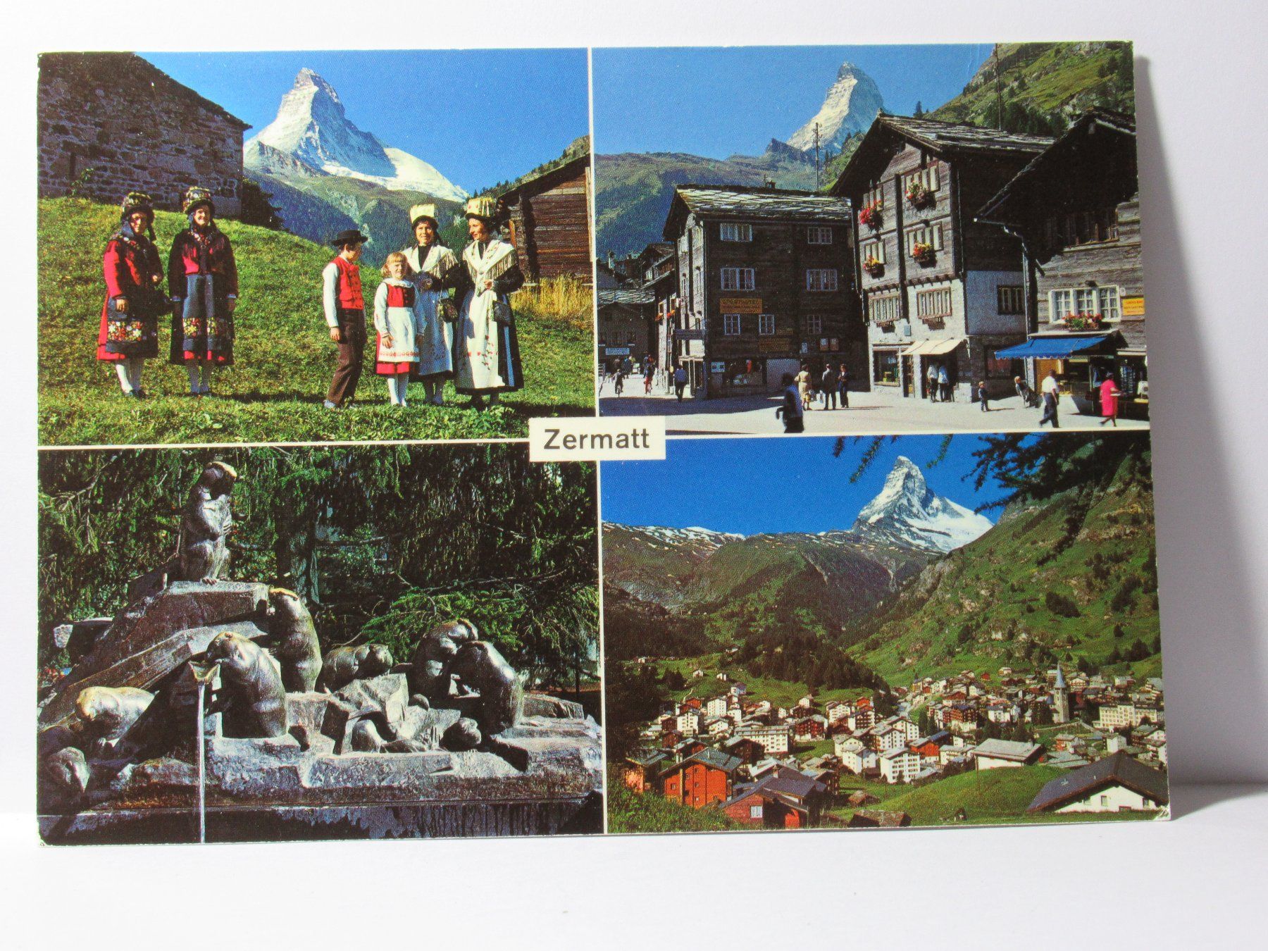 Cartoline postali: Zermatt  , Tracht , Matterhorn – Usato da Grenchen venduto da Bluemchen1900