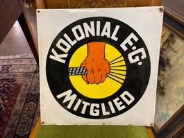 Email Schild Kolonial E.G. aus Räumung