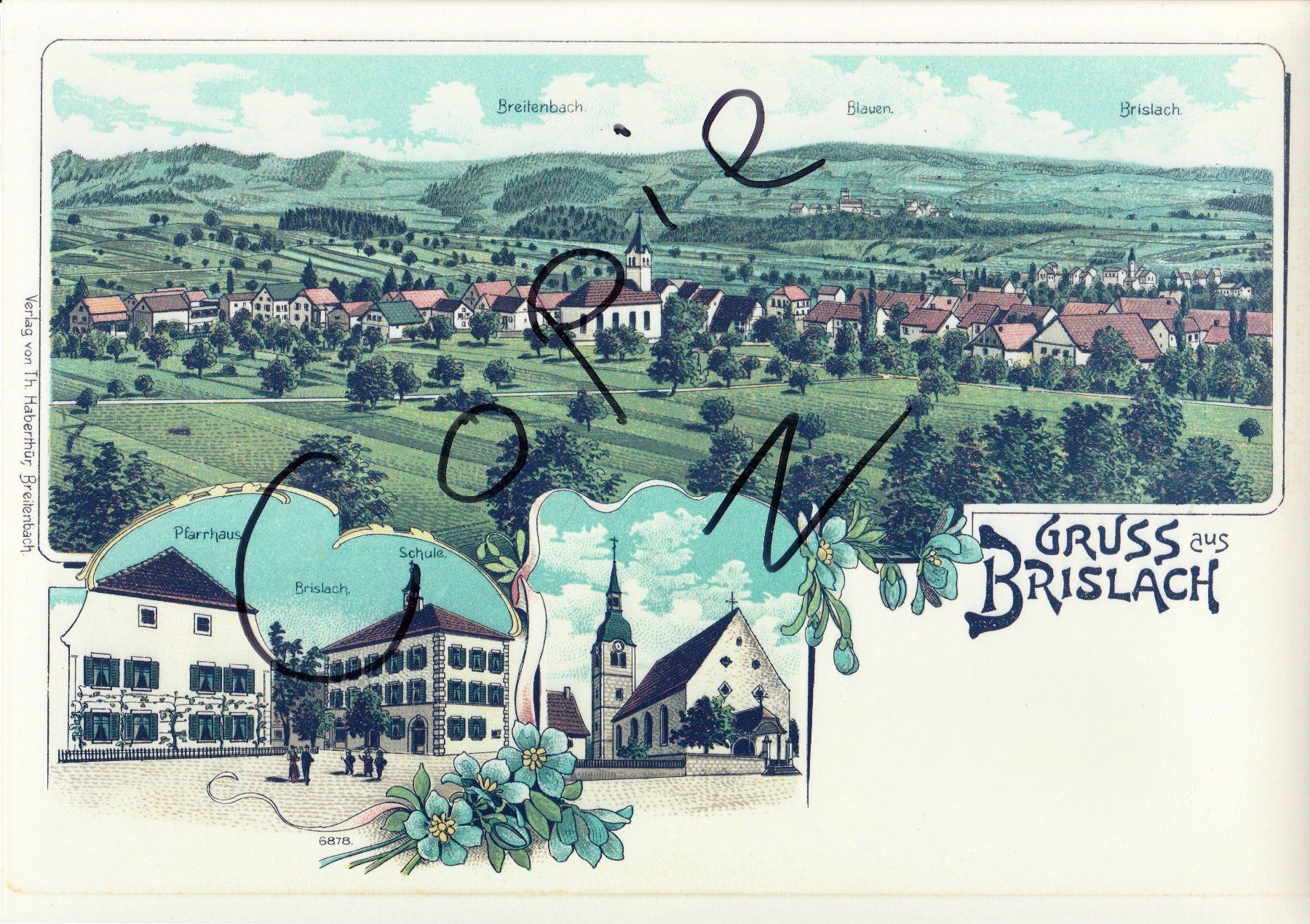 Ansichtskarten: Gruss aus Brislach  / BL – Gebraucht aus Fällanden von Blausegelfliege