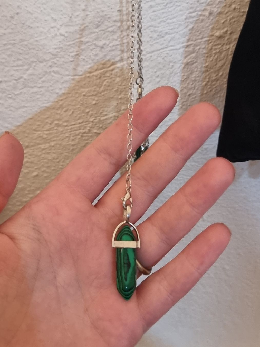 Catenine: Malachit Pendel mit Kette silberfarben neu – Nuovo (secondo la descrizione) da Gundetswil venduto da Sabrinaverkauft 1