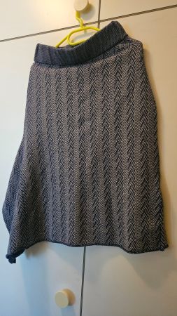 Gonna asimmetrica biancoblu lana merino tg.L