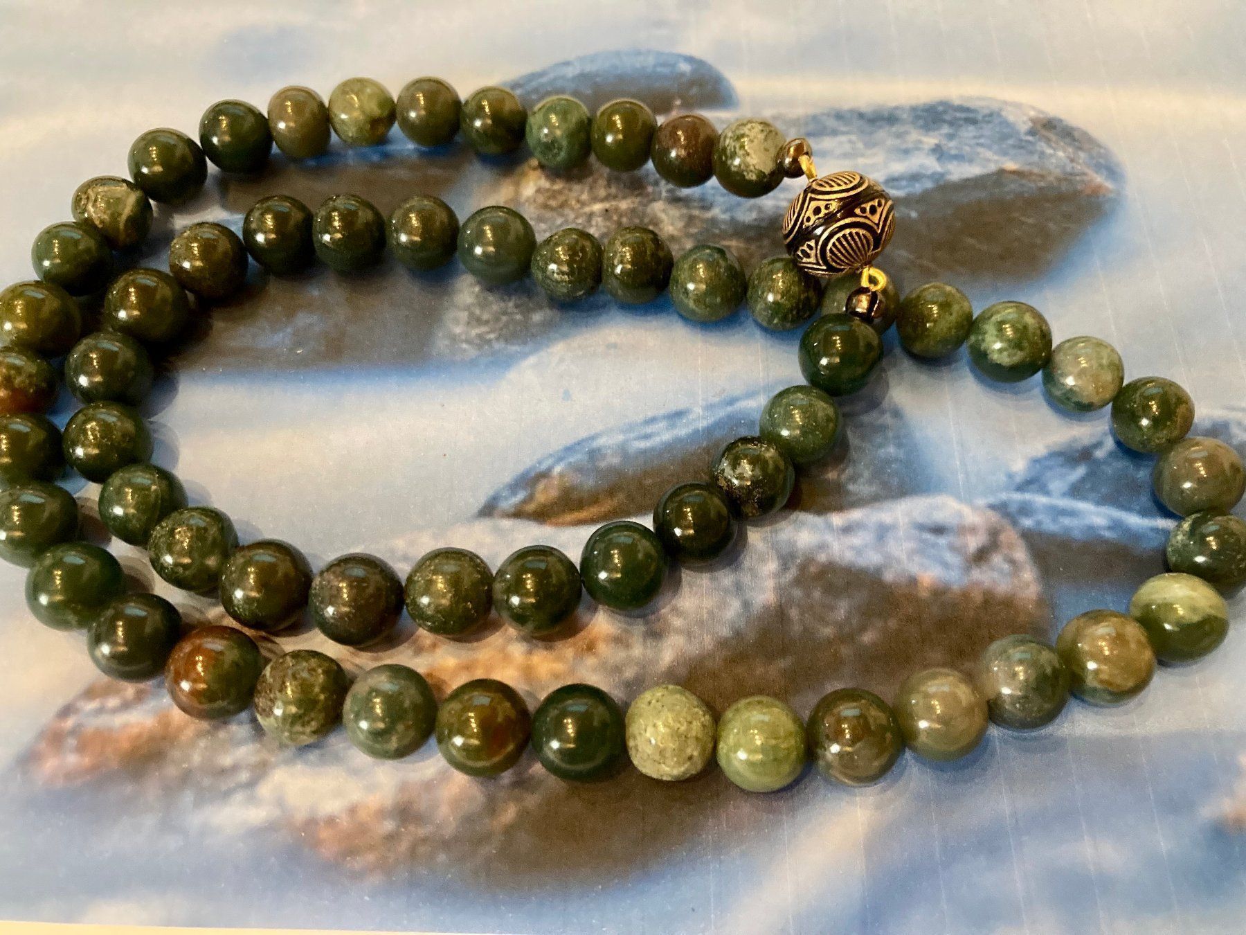 Catenine: Halskette - Moosachat – Nuovo (secondo la descrizione) da Biberist venduto da tl-schmuck