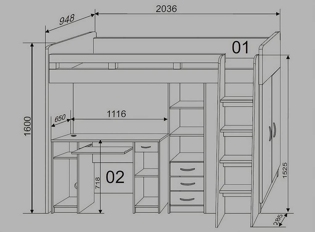 Betten: Hochbett mit Schreibtisch  – Gebraucht aus Rüthi (Rheintal) von cello008 1