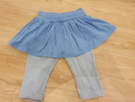 Babauba Handmade SkinnypantsRöckchen kurz Gr. 104, grau blau