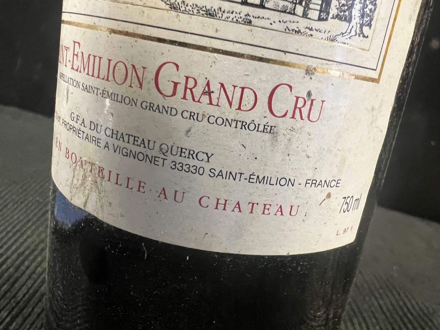 Wein: CHÂTEAU QUERCY SAINT-ÉMILION GRAND CRU 1997 – Neu (gemäss Beschreibung) aus Genève von Leboucheoreilles 2