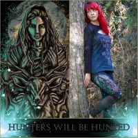 Panel "Hunters will be hunted" French Terry 200 x 150 cm