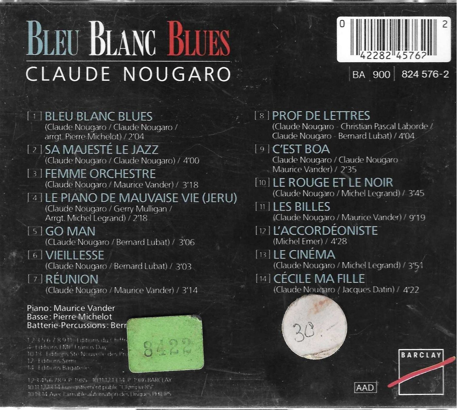 CDs: Claude Nougaro - Bleu blanc blues – Gebraucht aus Savagnier von Ne2065 1