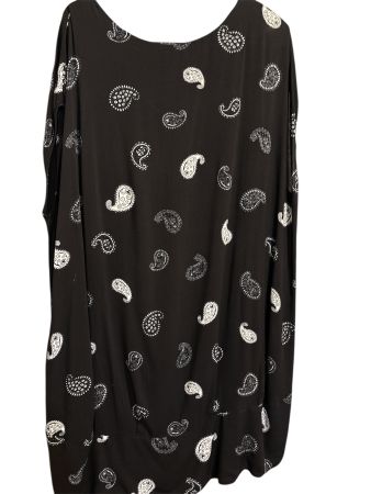 Kleid ärmellos schwarz gemustert - Gr. 46